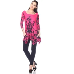 Women's Scoop Neck Printed Yanette Tunic Top - White Mark -Avenue Sale Store GUEST ec6d7b19 b604 4023 b010 00f5eef12e47