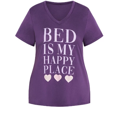 Women's Plus Size Happy Place Top - Purple | AVENUE 2 Women's Plus Size Happy Place Top - Purple | AVENUE - Image 2
