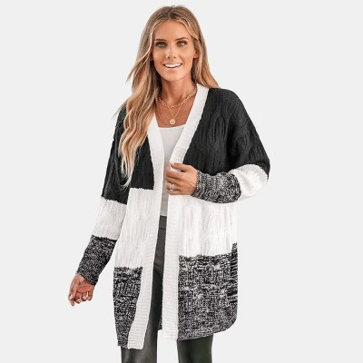Women's Colorblock Open-Front Cardigan - Cupshe 5 Women's Colorblock Open-Front Cardigan - Cupshe - Image 5