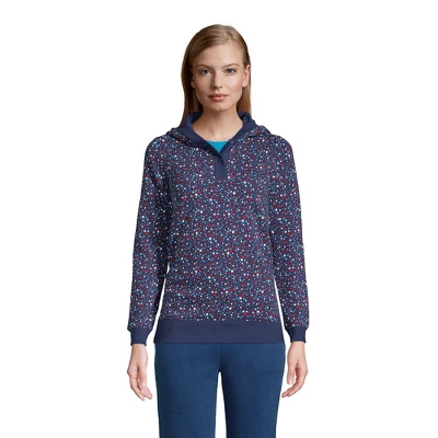 Lands' End Women's Long Sleeve Serious Sweats Button Hoodie 4 Lands' End Women's Long Sleeve Serious Sweats Button Hoodie - Image 4