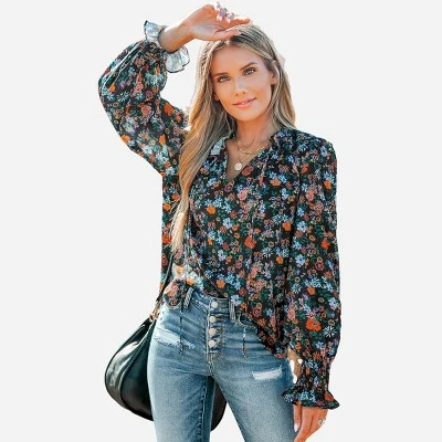 Women's Ditsy Floral Print Smocked Top - Cupshe 7 Women's Ditsy Floral Print Smocked Top - Cupshe - Image 7
