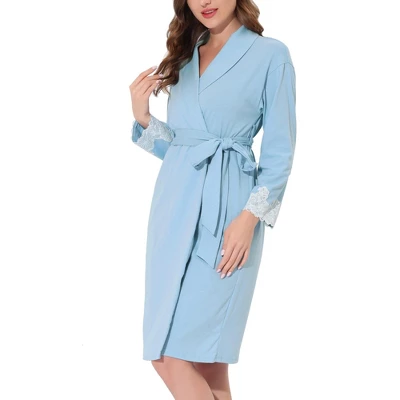 Cheibear Womens Robe Knit Lace Trim Lounge Sleepwear Long Sleeve Bathrobe 1 Cheibear Womens Robe Knit Lace Trim Lounge Sleepwear Long Sleeve Bathrobe