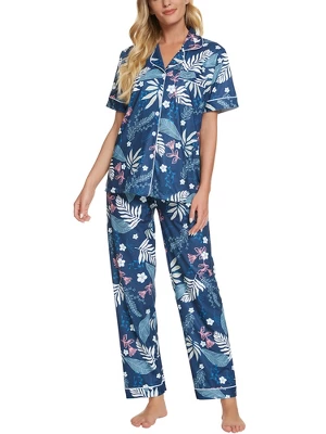 Cheibear Womens 2pcs Floral Button Down Pajama Set Nightwear Sleepwear 11 Cheibear Womens 2pcs Floral Button Down Pajama Set Nightwear Sleepwear - Image 11