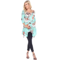 Maternity Floral Scoop Neck Tunic Top With Pockets - White Mark -Avenue Sale Store GUEST f73dbd88 b337 45e1 a31f 1e1521bf07d3