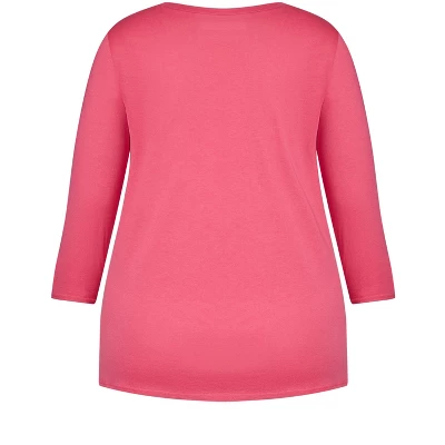 Women's Plus Size Cold Outside Sleep Top - Pink | AVENUE 5 Women's Plus Size Cold Outside Sleep Top - Pink | AVENUE - Image 5