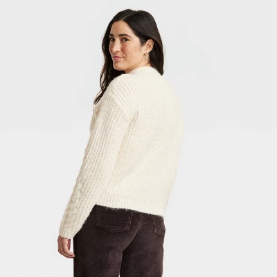 Women's Cable Mock Turtleneck Pullover Sweater - Universal Thread™