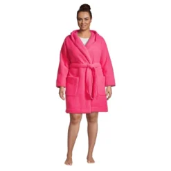 Lands' End Women's High Pile Fleece Hooded Robe -Avenue Sale Store GUEST fadf0748 86bd 4858 bcdc 1998f7193f34