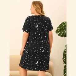 Agnes Orinda Women's Plus Size Comfort Pajamas Star Moon Pattern V Neck Short Sleeve Nightgown 8 Agnes Orinda Women's Plus Size Comfort Pajamas Star Moon Pattern V Neck Short Sleeve Nightgown -Avenue Sale Store GUEST fd9535c4 72ed 4209 b30a e2a3d682da46