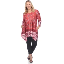 Women's Plus Size Victorian Print Tunic Top With Pockets - White Mark -Avenue Sale Store GUEST fdd1edc9 98c5 464d 8379 2319ce7d41b6