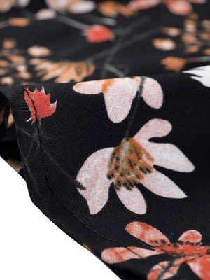 Allegra K Women's Puff Sleeve Floral Top Long Sleeve Button Down Shirt 3 Allegra K Women's Puff Sleeve Floral Top Long Sleeve Button Down Shirt - Image 3