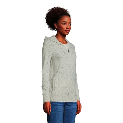 Lands' End Women's Cashmere Front Zip Hoodie Sweater 2 Lands' End Women's Cashmere Front Zip Hoodie Sweater - Image 2